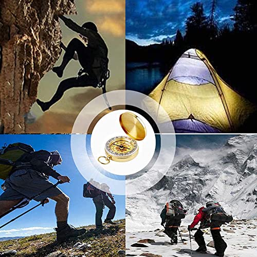 Golden Pocket Compass - Glow in the Dark Waterproof Navigation Tool