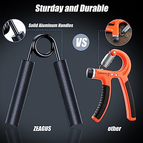 Grip Strength Trainer Kit - 4 Pack Metal Hand Gripper - Black