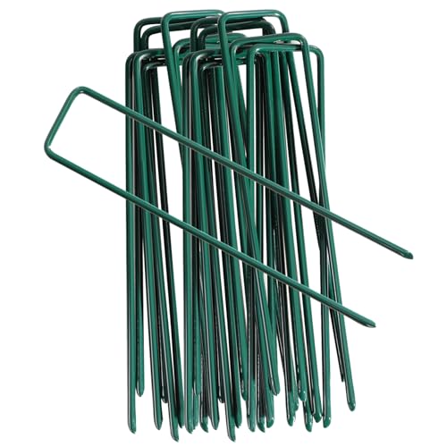Heavy Duty Garden Stakes - 20 Pack U-Shaped Lawn Pins, 6 Inch