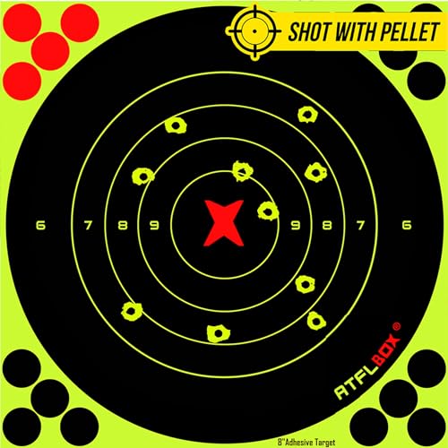 8 Inch Reactive Splatter Bullseye Shooting Target Stickers - 25 Pack