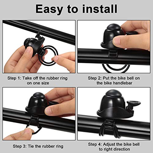 Adjustable Bike Bell - Loud Aluminum Ring Bell for Adults & Kids - Black