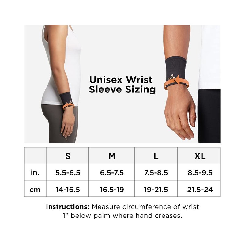 Tommie Copper Core Compression Wrist Sleeve, Unisex, Men & Women, Sweat Wicking Breathable Wrist Sleeve for Muscle, Tendon & Joint Support - Black - Medium