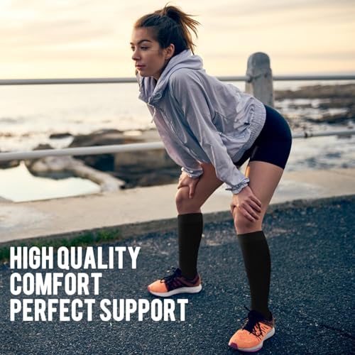 ACTINPUT Copper Compression Socks for Men & Women, 4 Pairs XX-Large / A2-00 Black