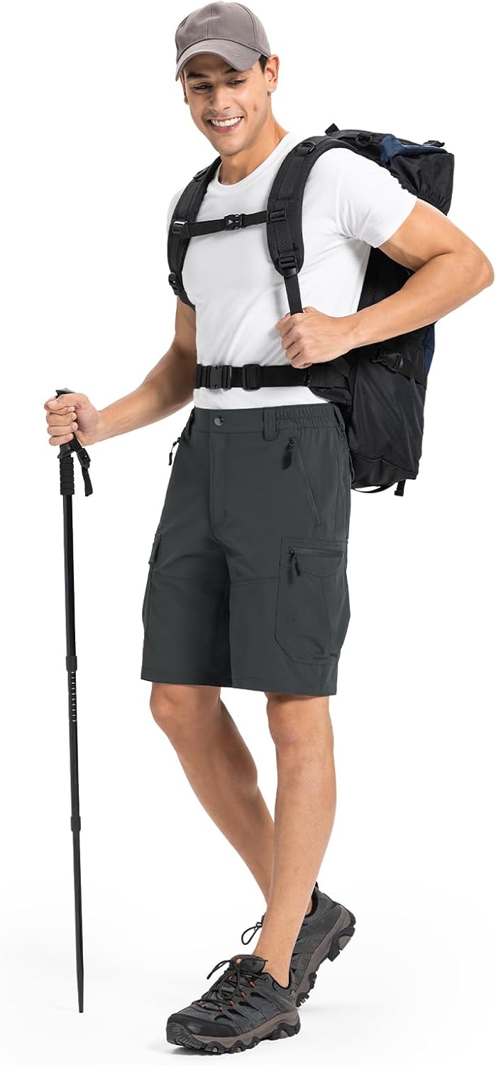 Moosehill Men's Hiking Shorts - Lightweight, Quick-Dry, Water-Resistant | 8-Pocket Design for Outdoor Adventures