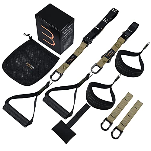 Full Body Suspension Trainer with Door Anchor & Foot Straps - Green