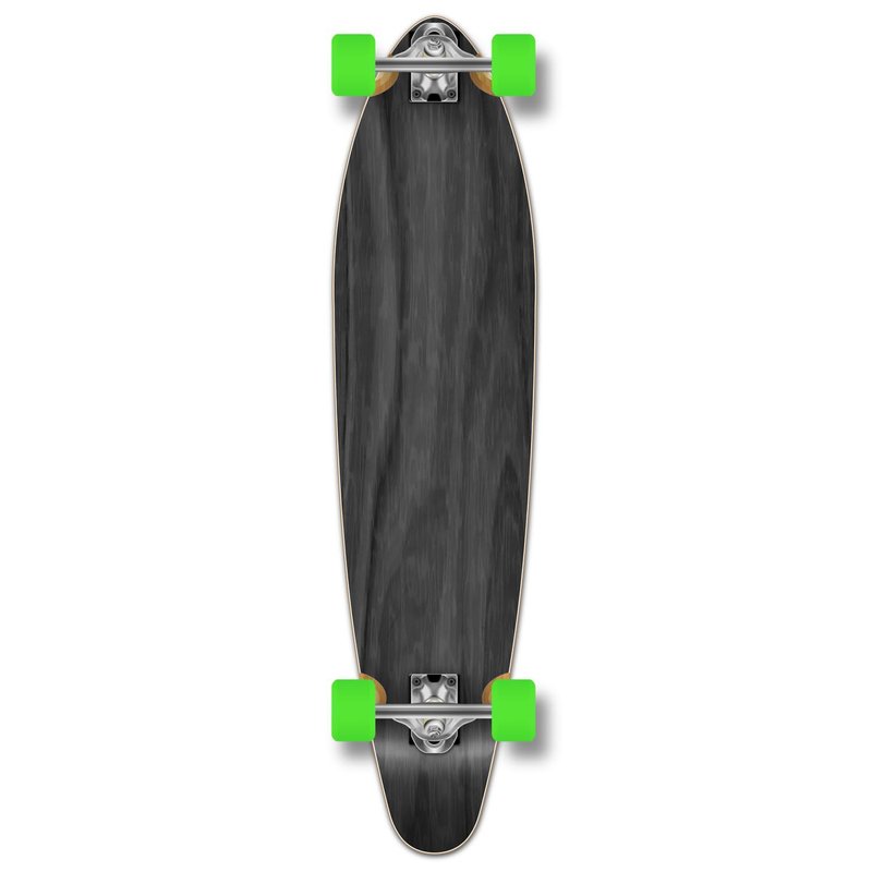 Yocaher Blank/Checker Complete Kicktail Skateboards Longboard Cruiser w/BlackWidow Premium 80A Grip Tape, Aluminum Truck, ABEC9 Bearing, 70mm Skateboard Wheels (Black)