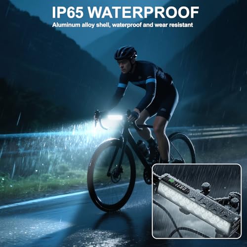 JW617 4800 Lumen USB-C Rechargeable Bike Light, IP65 Waterproof, 4 Modes