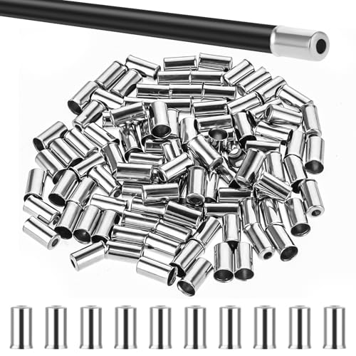 100 Bicycle Brake Cable End Caps - Silver 5mm Copper