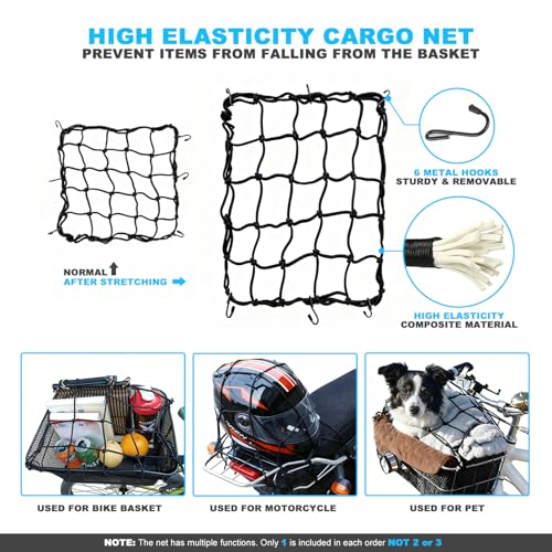 Mattisam Medium 60L Waterproof Bike Basket Rain Cover with Cargo Net - Black