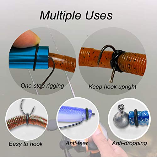 Wacky Rigging Tool Kit with 70 O-Rings for Fishing Baits