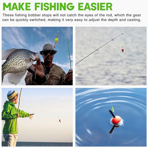 Fishing Slip Bobber Stops - 100pcs Yellow Bobber Stoppers