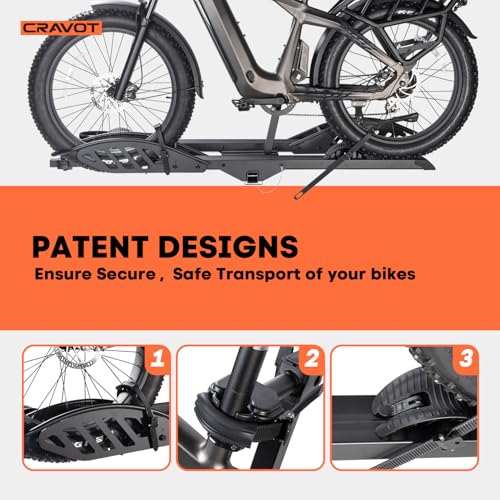 E2 200lbs Capacity EBike Rack with Ramp for 2 Bikes - Foldable