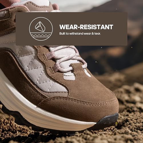 NORTIV 8 Women's Waterproof Leather Hiking Shoes - Tan, Size 7.5