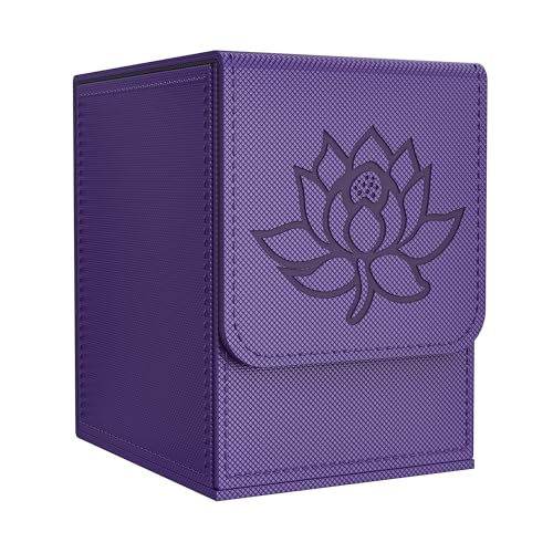 Zettokete Purple Lotus Commander Deck Box Holds 100+ Double-Sleeved Cards