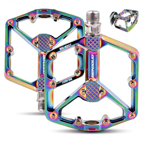 DINTSTYLE Road Bike Pedals, 9/16" Sealed Bearings, Universal Fit, 20 Pins, Waterproof