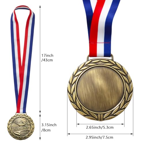3-Inch Academic Excellence Gold Medal with Neck Ribbon for Awards