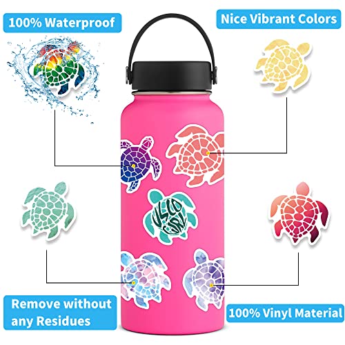 102-Piece Sea Turtle Vinyl Sticker Set - Waterproof Decals for Laptops