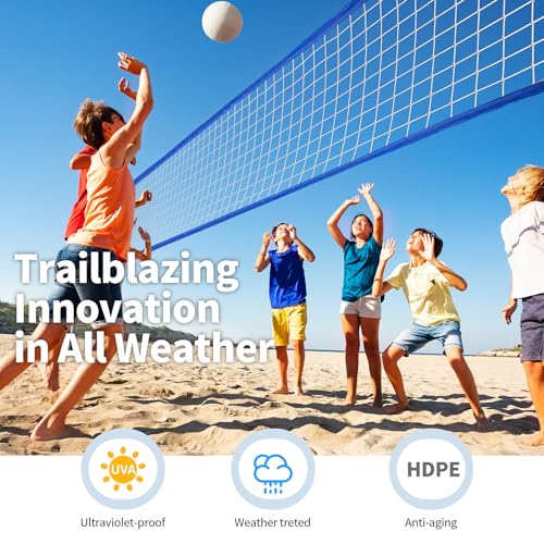 Heavy Duty Volleyball Net - All Weather, 32x3FT - Blue