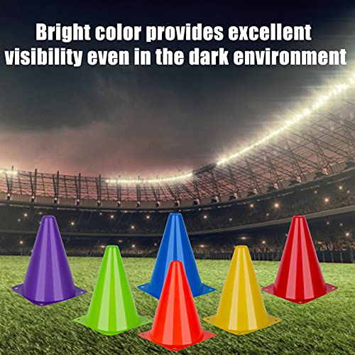 7 Inch Sports Training Cones - 24 Pack Multicolor for Agility Drills
