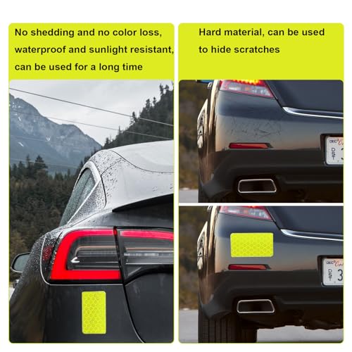 42Pcs Fluorescent Yellow-Green Reflective Stickers for Safety