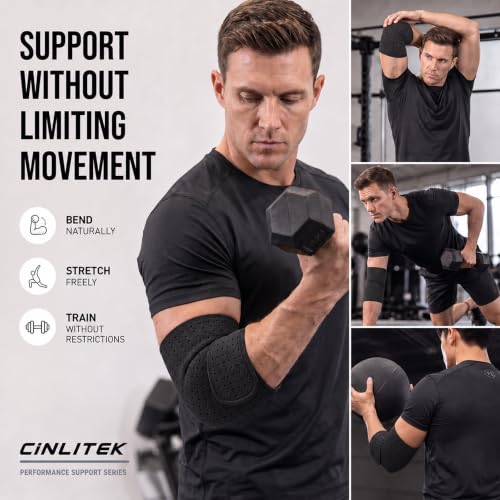 Cinlitek Black Adjustable Elbow Support Sleeve for Men & Women