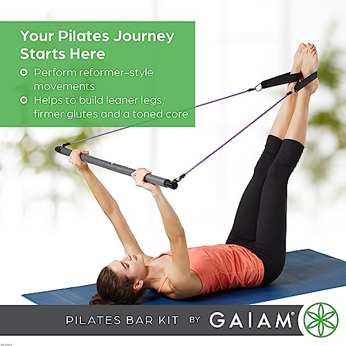 Pilates Bar Kit for Total Body Workout - Adjustable Resistance Bands
