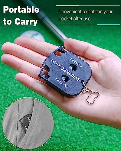 2-Digit Golf Stroke Counter Clicker - Dual Scorekeeper Keychain 2 Pack