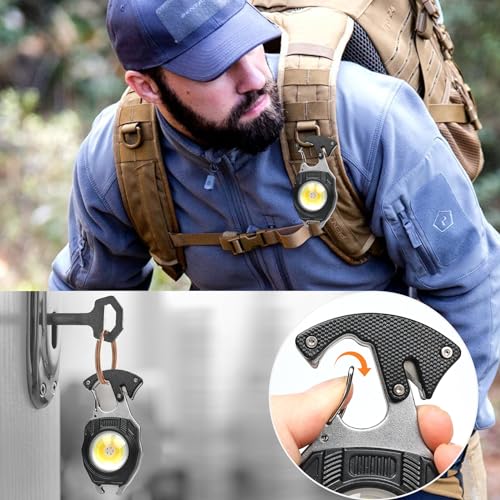 MAKDAK 4PC Keychain Flashlight Rechargeable Cob Keychain Work Light 7 Modes 1600Lumen High Lumen Flashlights for Emergencies,EDC