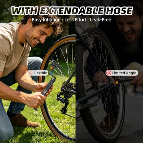 West Biking Mini Bicycle Pump - Aluminum Alloy, 120 PSI, 3-Valve, Black