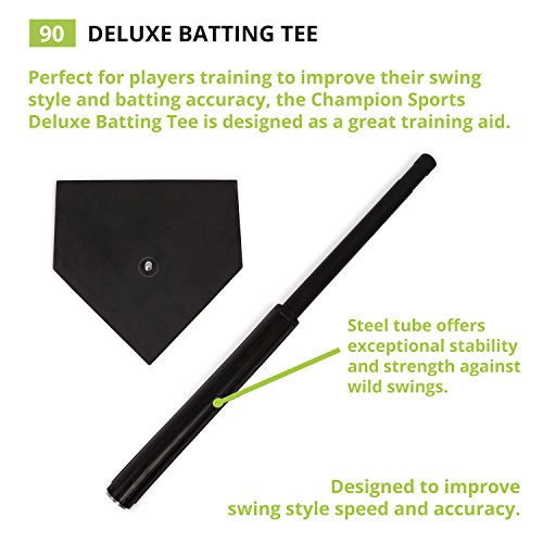 Deluxe Adjustable Batting Tee - Rubber Baseball & Softball
