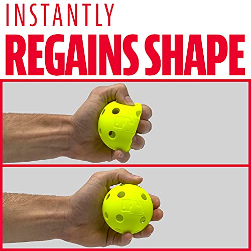 Yellow 9 Inch Franklin Sports Indestruct-A-Ball Plastic Baseballs Softballs & Golf Balls - Training Pack
