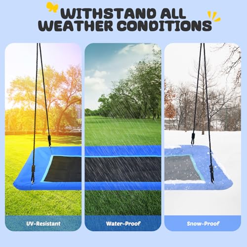 Large Rectangle Tree Swing - 700lbs Capacity - Blue