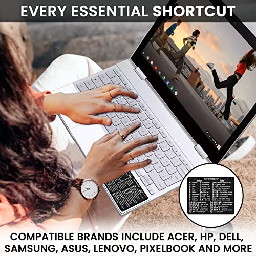 Chrome OS Keyboard Shortcut Sticker - Black Vinyl for Chromebooks