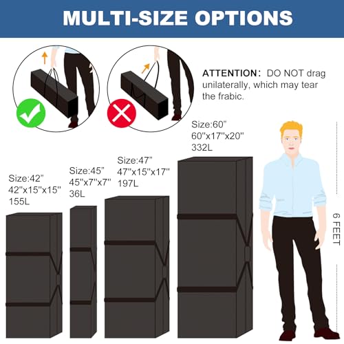 Coolbebe 45 Inch Tripod Carrying Case Black 45x7x7 Inch Storage Bag for Tripods & Long Gear