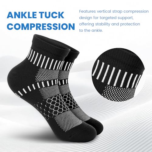 Ankle Compression Socks for Plantar Fasciitis Relief - Cushioned Athletic
