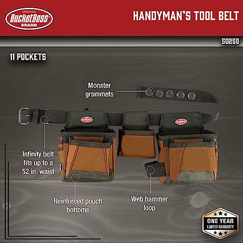 Bucket Boss - Handyman¡¯s Tool Belt, Tool Belts - Original Series (50250), Brown