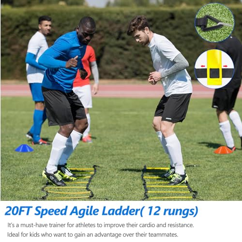 Soccer Agility Training Poles Kit - 6 Flexible Multicolour Poles