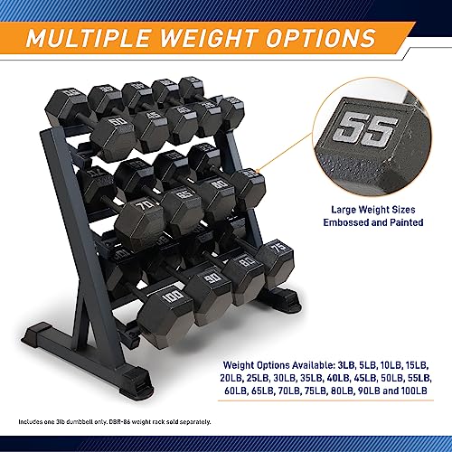 3 lb Cast Iron Hex Dumbbell - Individual Weight for Full Body Workout