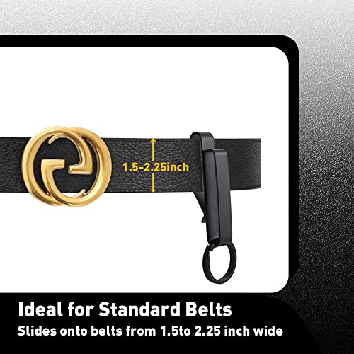 Stainless Steel Duty Belt Key Holder with 4 Keyrings