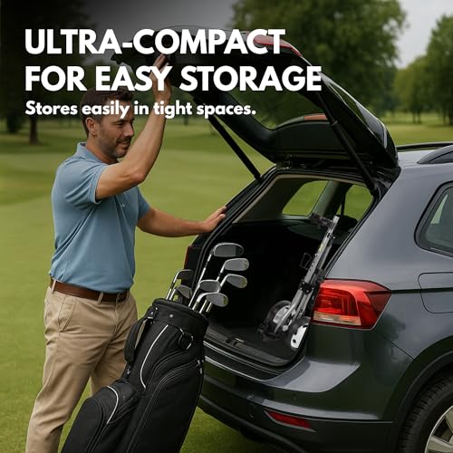 Ultra-Lightweight 2-Wheel Golf Push Cart - Compact & Adjustable