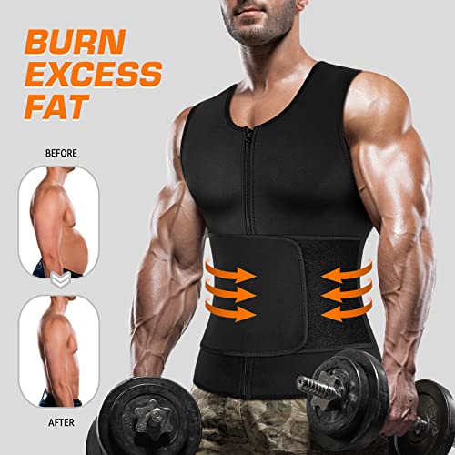 Men's Sauna Suit Shirt - X-Large Compression Vest for Gym