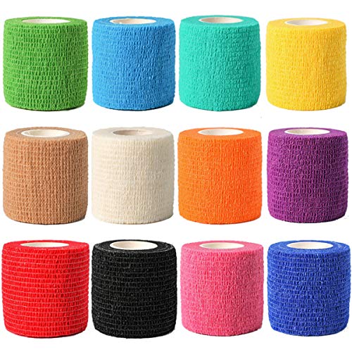12 Pack Self-Adhesive Bandage Wrap - 2" x 5 Yards