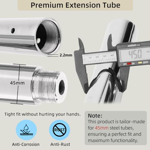 PRIORMAN 500mm 45mm Extension Pole for Dance Pole – Silver, Heavy Duty, Easy Install