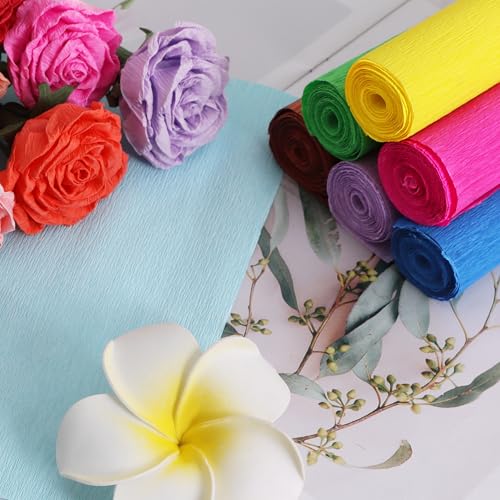 Sky Blue Crepe Paper Roll - 2 Rolls, 9.8" x 8ft for Crafts