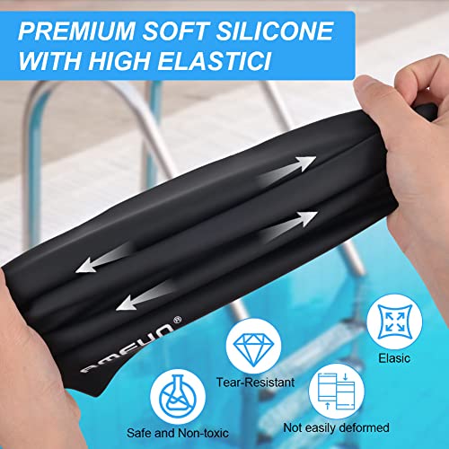 Extra Large Silicone Swimming Cap for Long Hair - Black