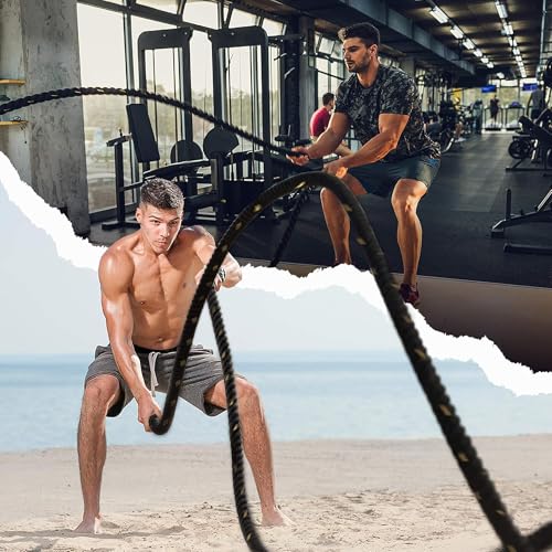 Yes4All 1.5 Inch Battle Rope No Cover - 30ft Professional Strength Training Rope
