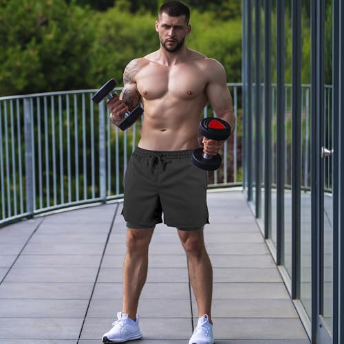 Tyzrdnac Men's 2 in 1 Athletic Quick Dry Shorts,Running