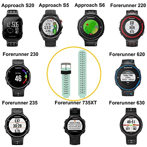 Silicone Replacement Watch Band for Garmin Forerunner 235 - Teal/Black