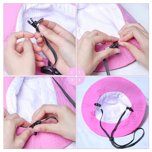 Adjustable Colorful Hat Strap Clips - Green, 8 Pieces for Outdoor Activities