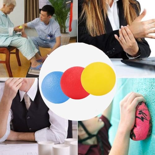3 Pack Stress Relief Hand Exercise Balls - Silicone Therapy Balls